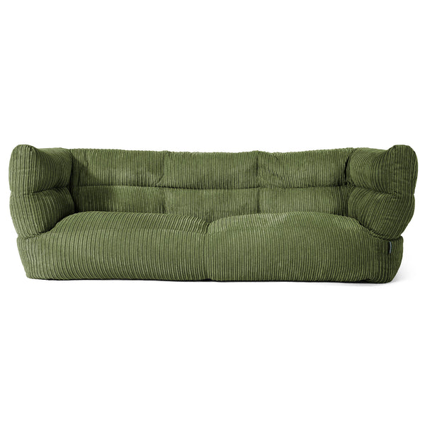 Sofa 3-osobowa pufa Louis - Klasyczny sztruks Leśna zieleń 01