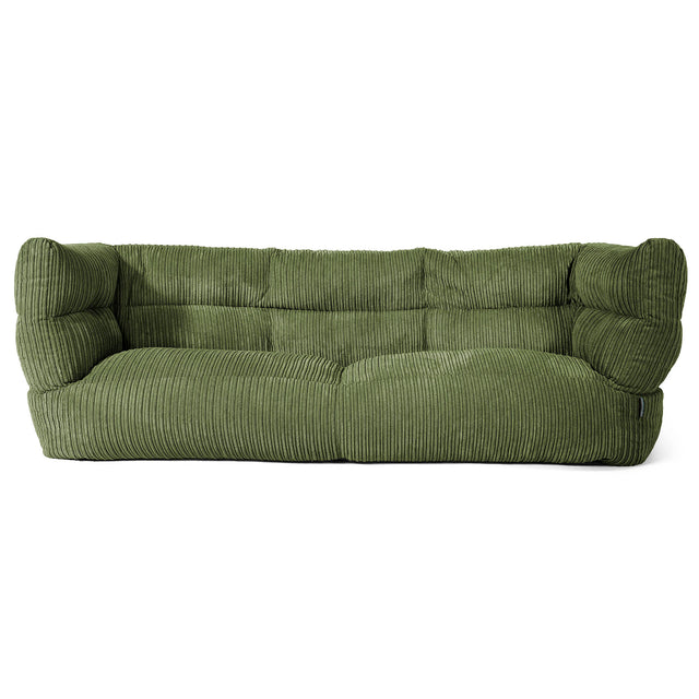 Sofa 3-osobowa pufa Louis - Klasyczny sztruks Leśna zieleń 01