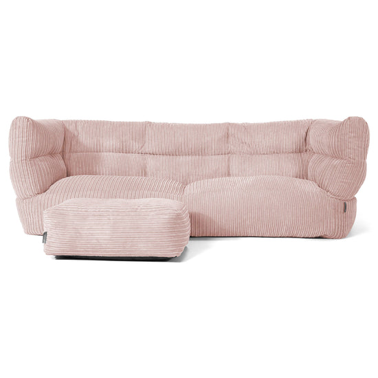 Sofa 3-osobowa pufa Louis - Klasyczny sztruks Pudrowy 02