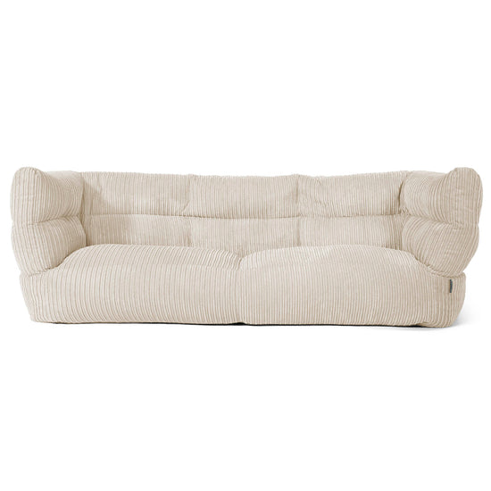 Sofa 3-osobowa pufa Louis - Klasyczny sztruks Śmietanka 01