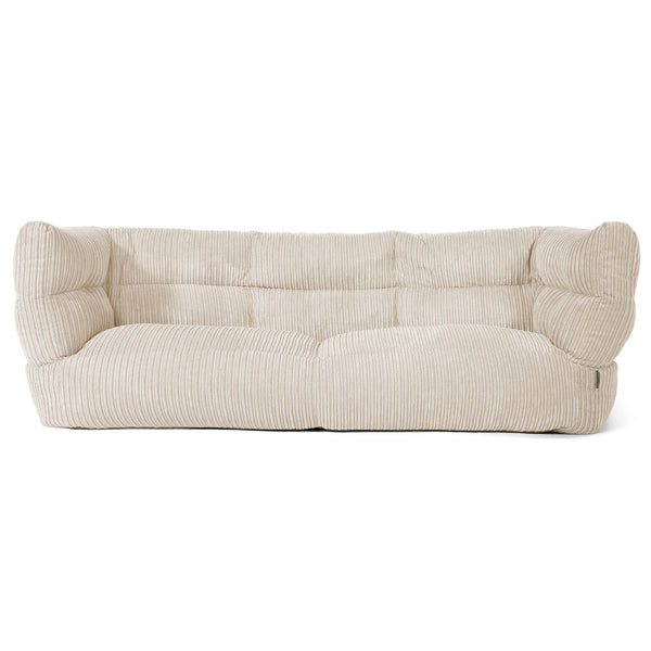 Sofa 3-osobowa pufa Louis - Klasyczny sztruks Śmietanka 01