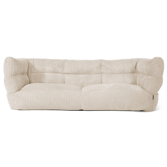 Sofa 3-osobowa pufa Louis - Klasyczny sztruks Śmietanka 01