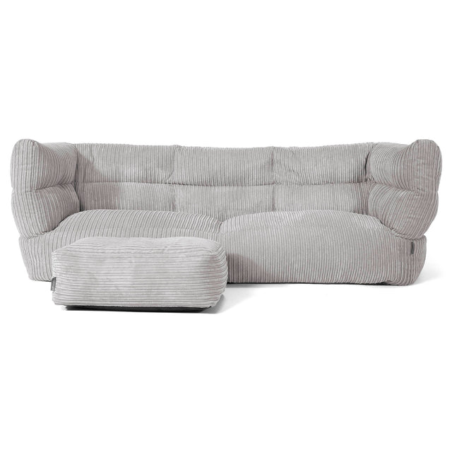 Sofa 3-osobowa pufa Louis - Klasyczny sztruks Szarość delfina 02