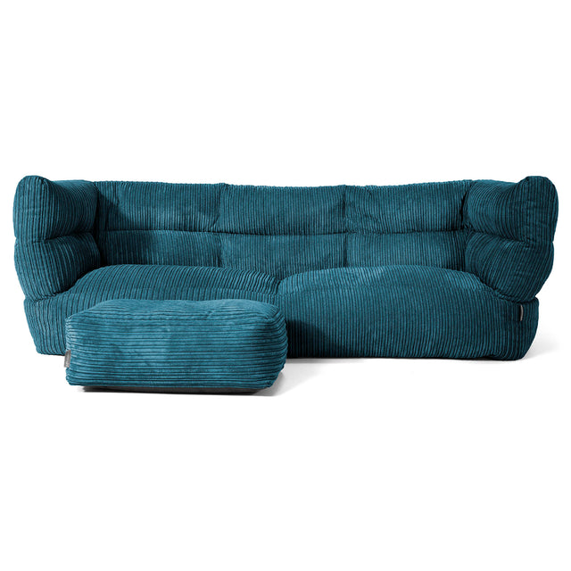 Sofa 3-osobowa pufa Louis - Klasyczny sztruks Turkus 02