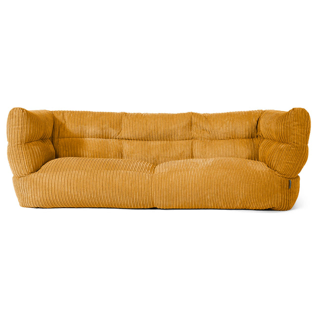 Sofa 3-osobowa pufa Louis - Klasyczny sztruks Złoty Miód 01
