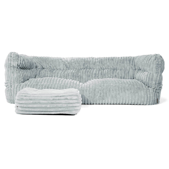 Sofa 3-osobowa pufa Louis - Sztruks ultra plusz Kacze jajo niebieskie 02