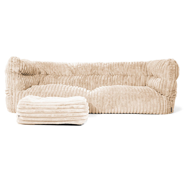 Sofa 3-osobowa pufa Louis - Sztruks ultra plusz Śmietanka 02