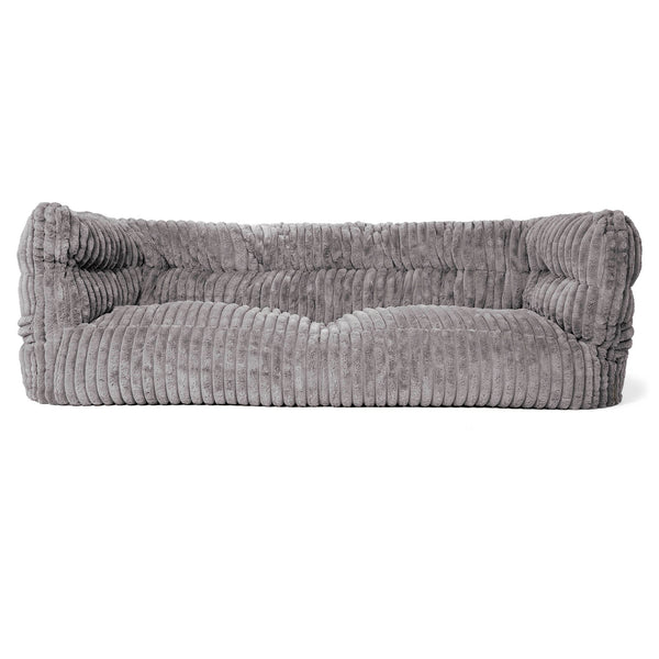 Sofa 3-osobowa pufa Louis - Sztruks ultra plusz Szarość 01