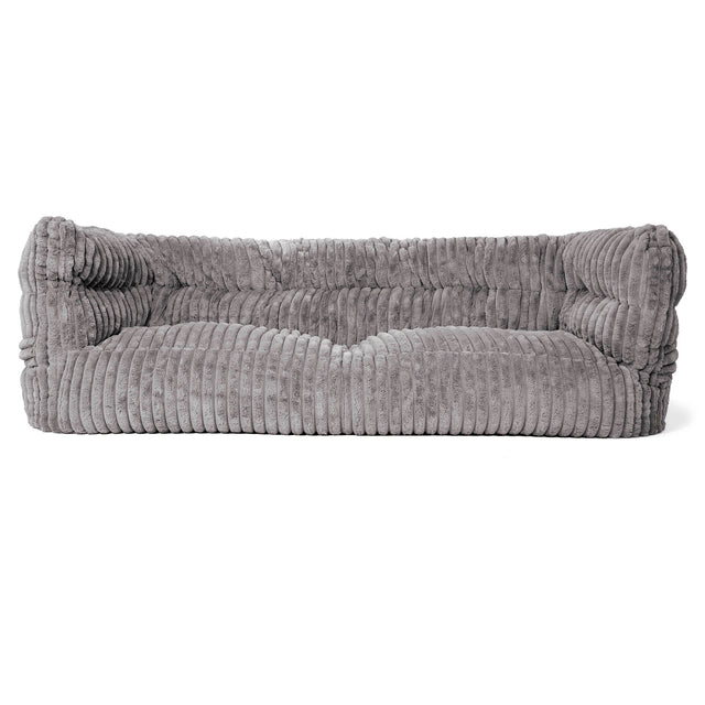 Sofa 3-osobowa pufa Louis - Sztruks ultra plusz Szarość 01