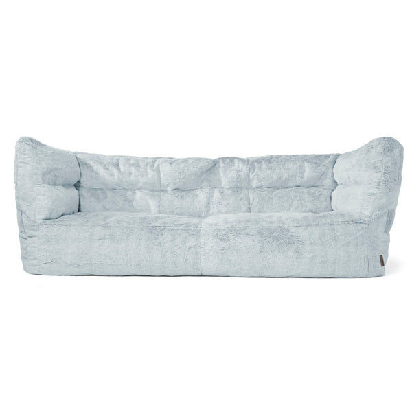 Sofa 3-osobowa pufa Louis - Sztuczne futerko z królika Popielaty 01