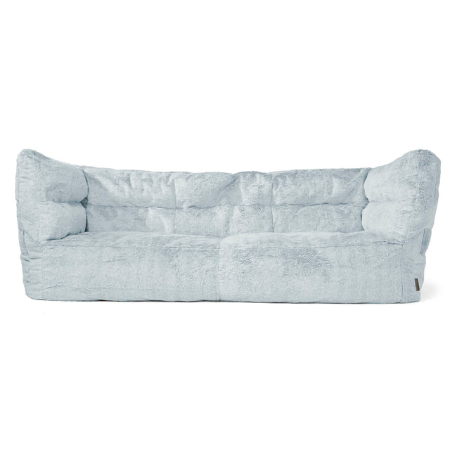Sofa 3-osobowa pufa Louis - Sztuczne futerko z królika Popielaty 01