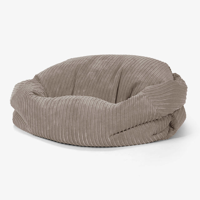 Sofa pufa Sabine - Klasyczny sztruks Beżowa szarość 01