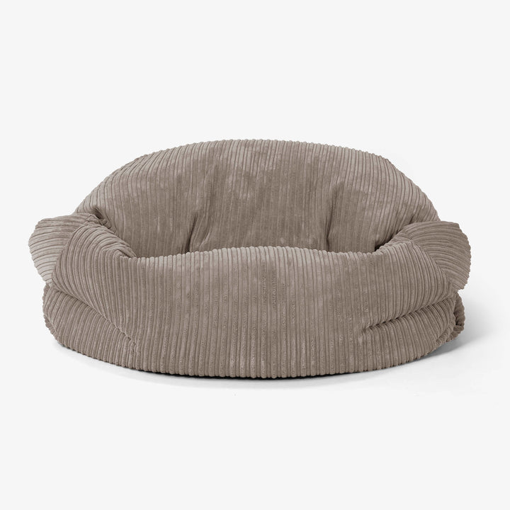 Sofa pufa Sabine - Klasyczny sztruks Beżowa szarość 02