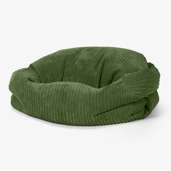 Sofa pufa Sabine - Klasyczny sztruks Leśna zieleń 01