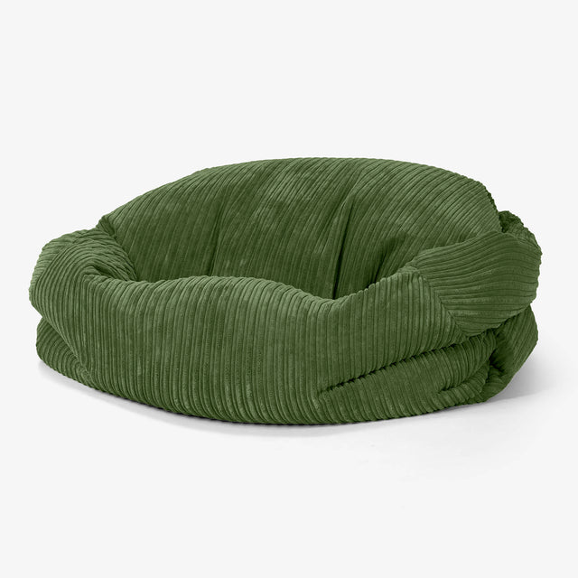 Sofa pufa Sabine - Klasyczny sztruks Leśna zieleń 01