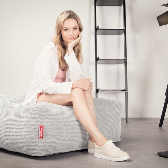 Pufa piankowa otomana CloudSac 250 - Pom Pom Kość słoniowa 05