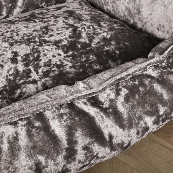 Piankowe legowisko dla psów Nest Ortopedyczna Memory - Błysk Srebro Fabric Close-up Image