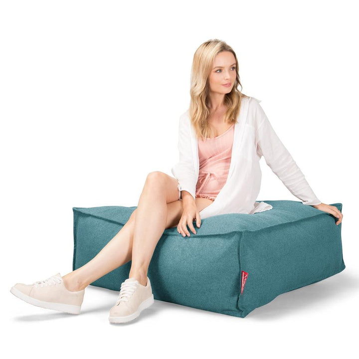 Pufa piankowa otomana CloudSac 250 - Wełna Interalli Akwamaryna 02