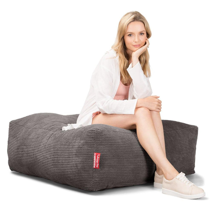 Pufa piankowa otomana CloudSac 250 - Pom Pom Antracytowa szarość 02