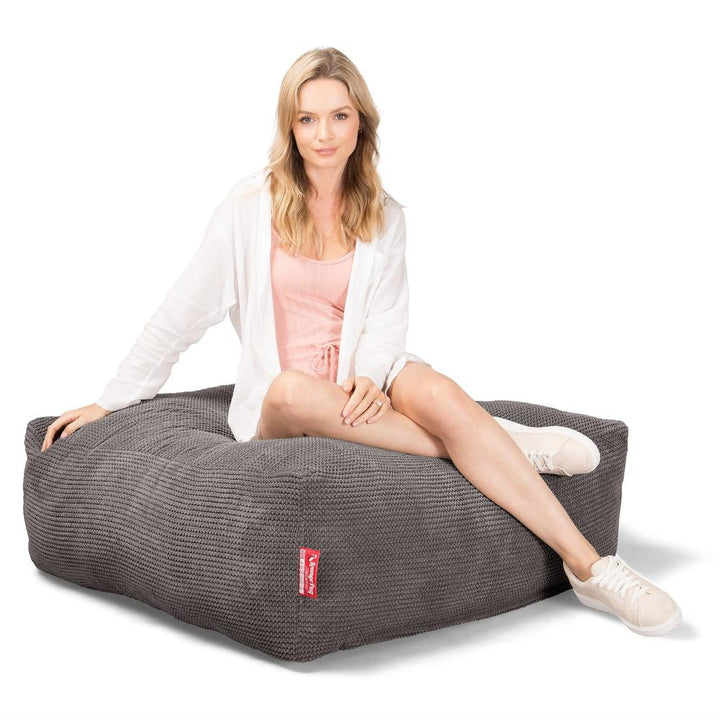 Pufa piankowa otomana CloudSac 250 - Pom Pom Antracytowa szarość 03