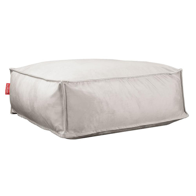 Pufa piankowa otomana CloudSac 250 - Aksamit Srebro 01