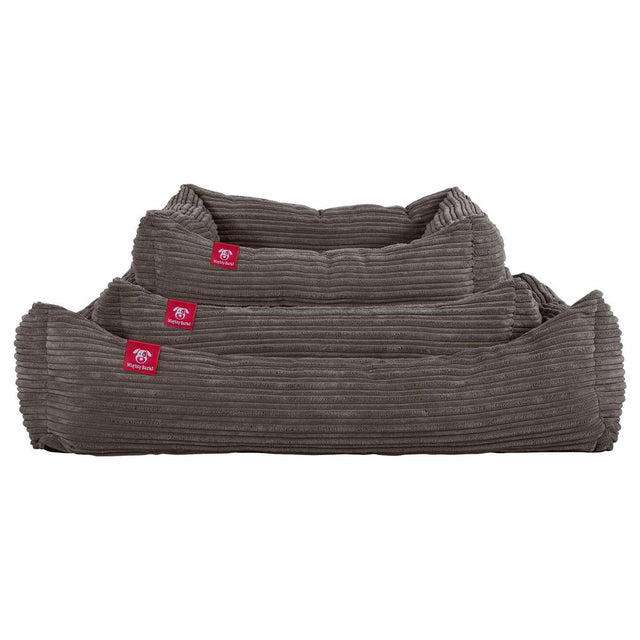 Piankowe legowisko dla psów Nest Ortopedyczna Memory - Klasyczny sztruks Grafit szarość 01