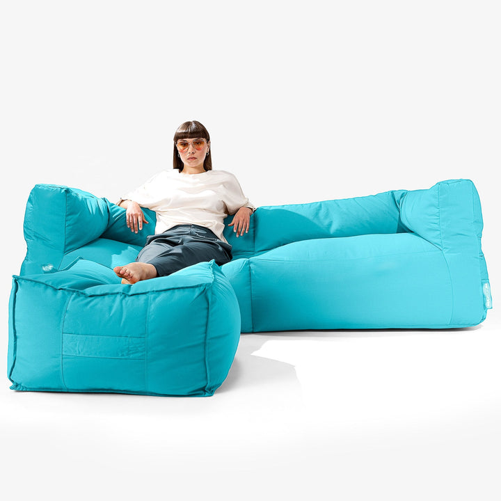 Sofa 3 osobowa pufa SoleiStorm™ Ultra 2000 h+ - Olefin Akwamaryna 02