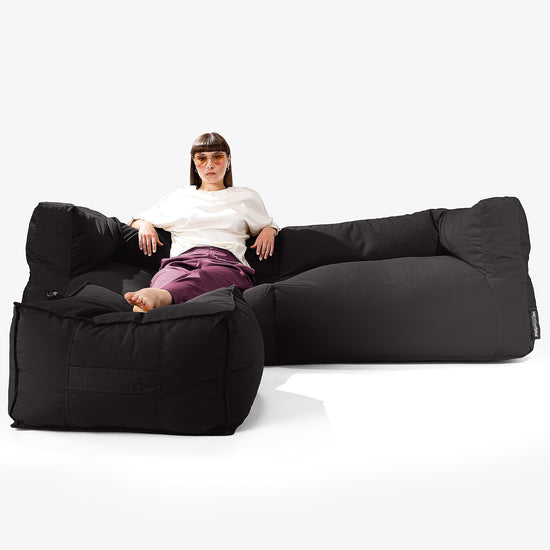 Sofa 3 osobowa pufa SoleiStorm™ Ultra 2000 h+ - Olefin Czerń 02