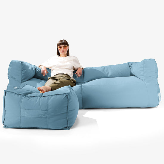 Sofa 3 osobowa pufa SoleiStorm™ Ultra 2000 h+ - Olefin Jasny błękit 02