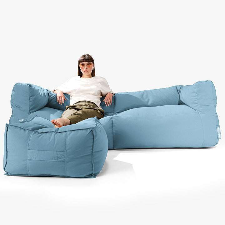 Sofa 3 osobowa pufa SoleiStorm™ Ultra 2000 h+ - Olefin Jasny błękit 02