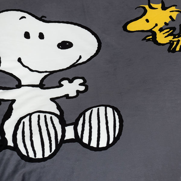 Snoopy Pufa fotel dla dzieci Flexforma Junior 2-14 lat - Woodstock Fabric Close-up Image
