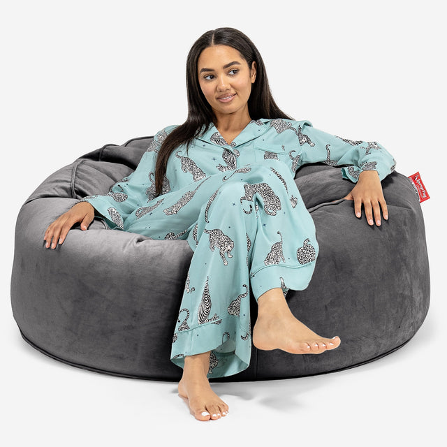 Sofa pufa Mammoth - Aksamit Grafit szarość 01