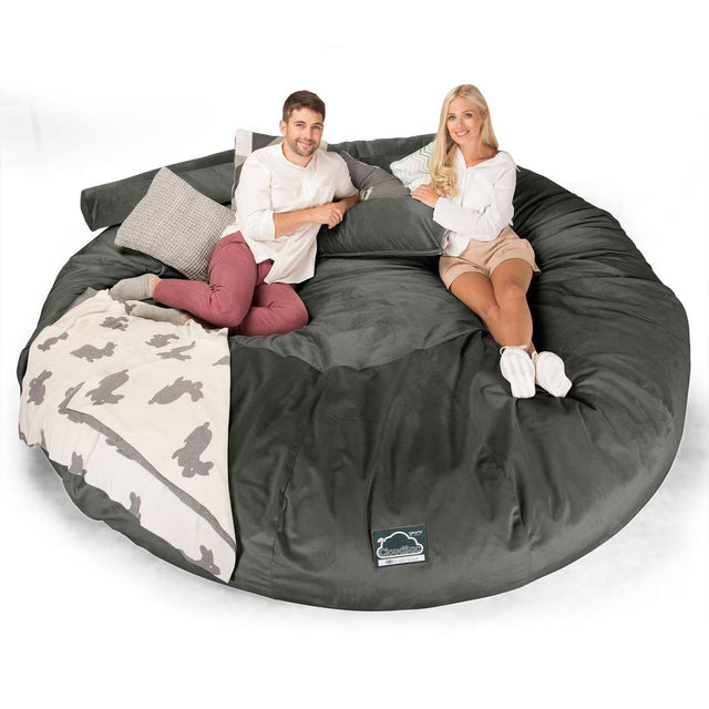 Sofa pufa piankowa CloudSac 5000 XXXXXL Titanic - Aksamit Grafit szarość 01