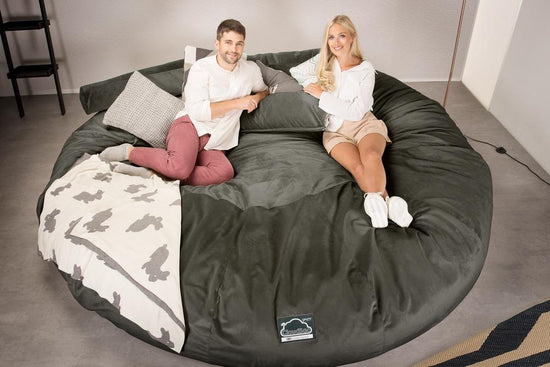 Sofa pufa piankowa CloudSac 5000 XXXXXL Titanic - Aksamit Grafit szarość 02