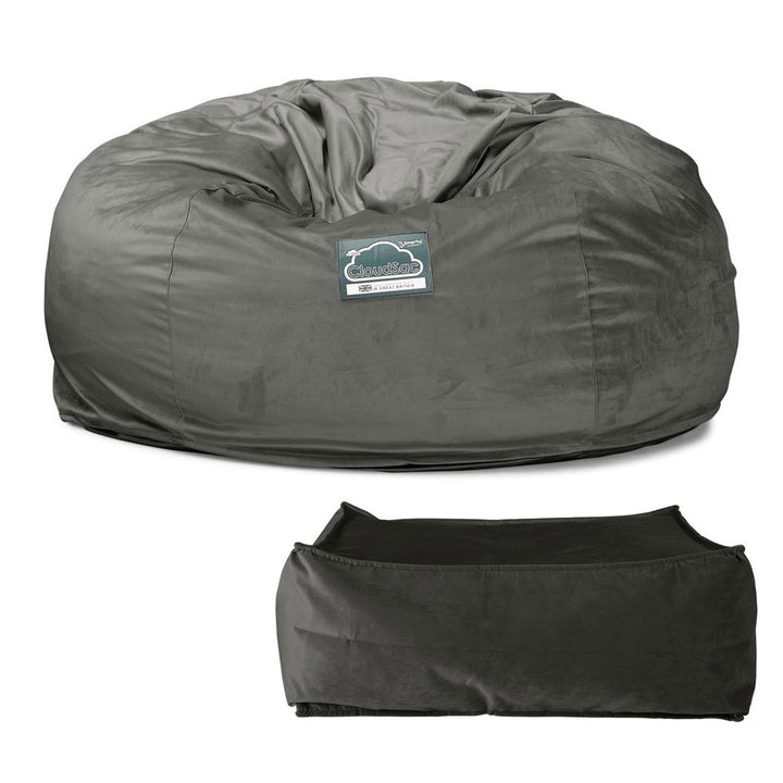 Sofa pufa piankowa gigant CloudSac 1010 XXL - Aksamit Grafit szarość 07