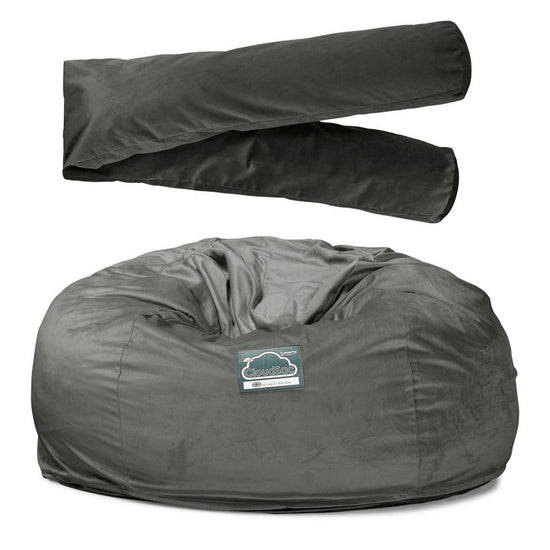 Sofa pufa piankowa gigant CloudSac 1010 XXL - Aksamit Grafit szarość 08