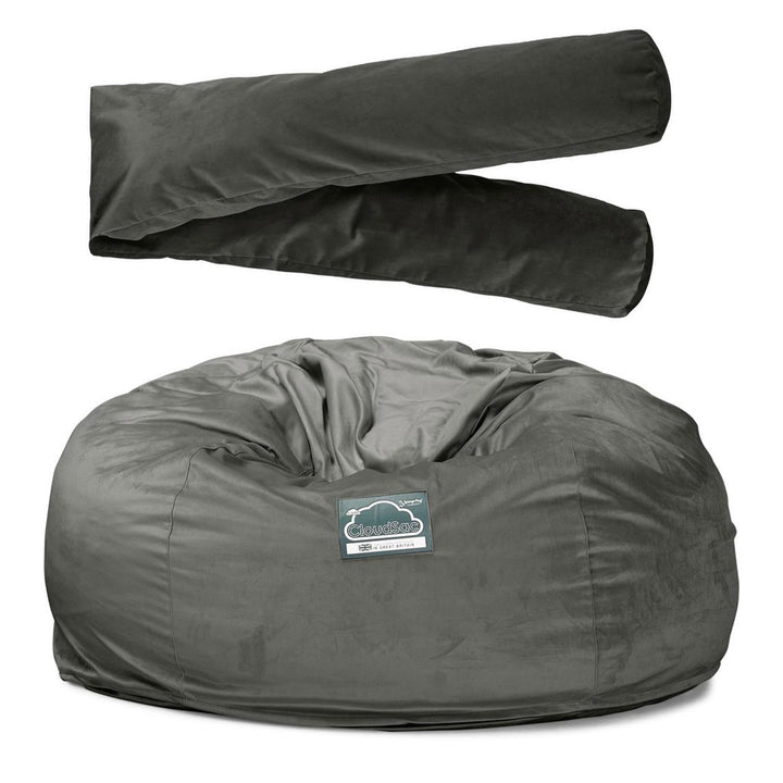 Sofa pufa piankowa gigant CloudSac 1010 XXL - Aksamit Grafit szarość 08