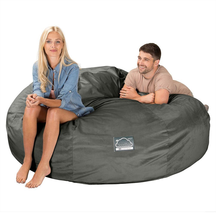 Sofa pufa piankowa typu king size CloudSac 3000 XXL - Aksamit Grafit szarość 01