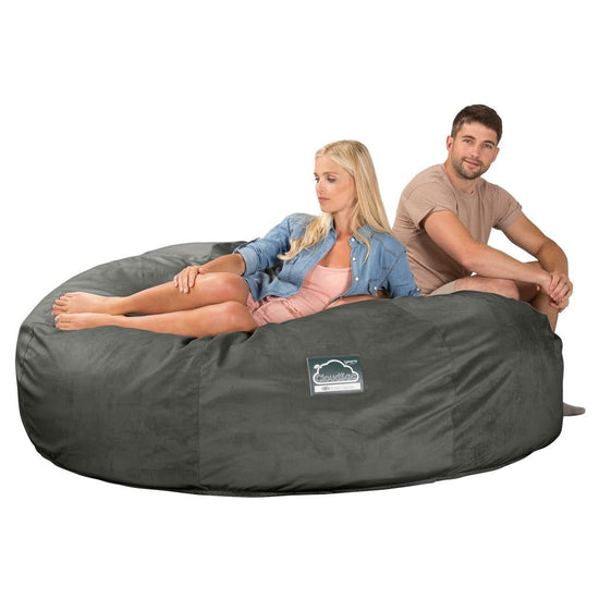 Sofa pufa piankowa typu king size CloudSac 3000 XXL - Aksamit Grafit szarość 03