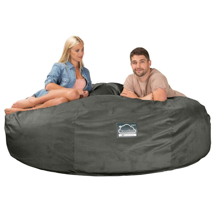 Sofa pufa piankowa typu king size CloudSac 3000 XXL - Aksamit Grafit szarość 04