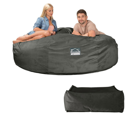 Sofa pufa piankowa typu king size CloudSac 3000 XXL - Aksamit Grafit szarość 07