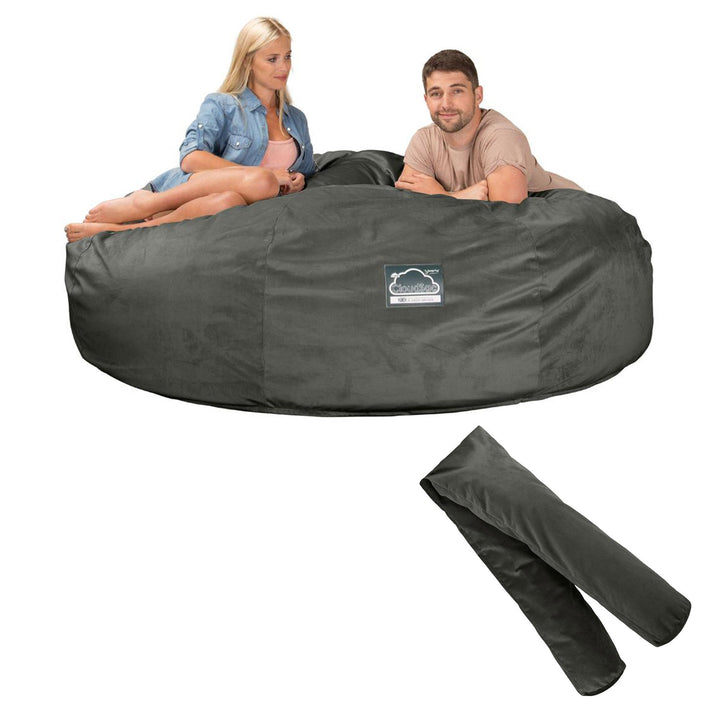 Sofa pufa piankowa typu king size CloudSac 3000 XXL - Aksamit Grafit szarość 08