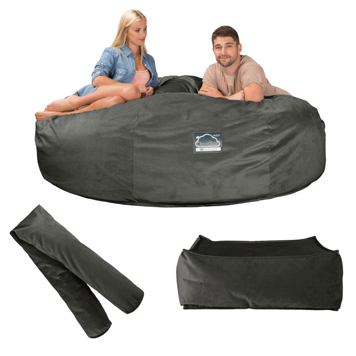 Sofa pufa piankowa typu king size CloudSac 3000 XXL - Aksamit Grafit szarość 09