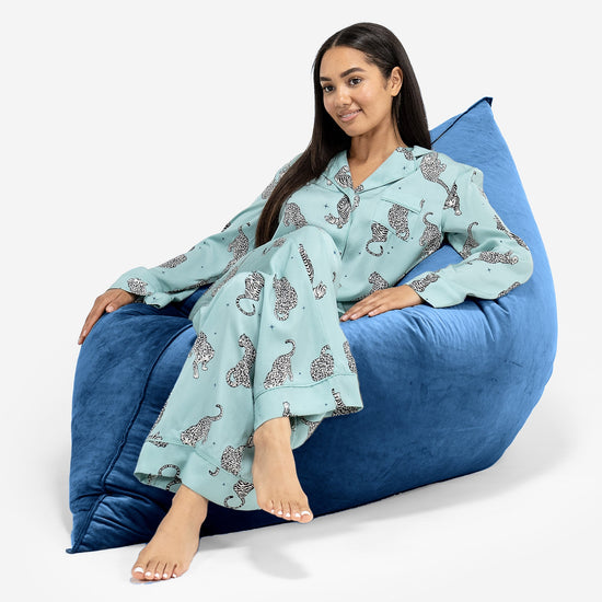 Bardzo duża pufa XXL - Aksamit Granat 04