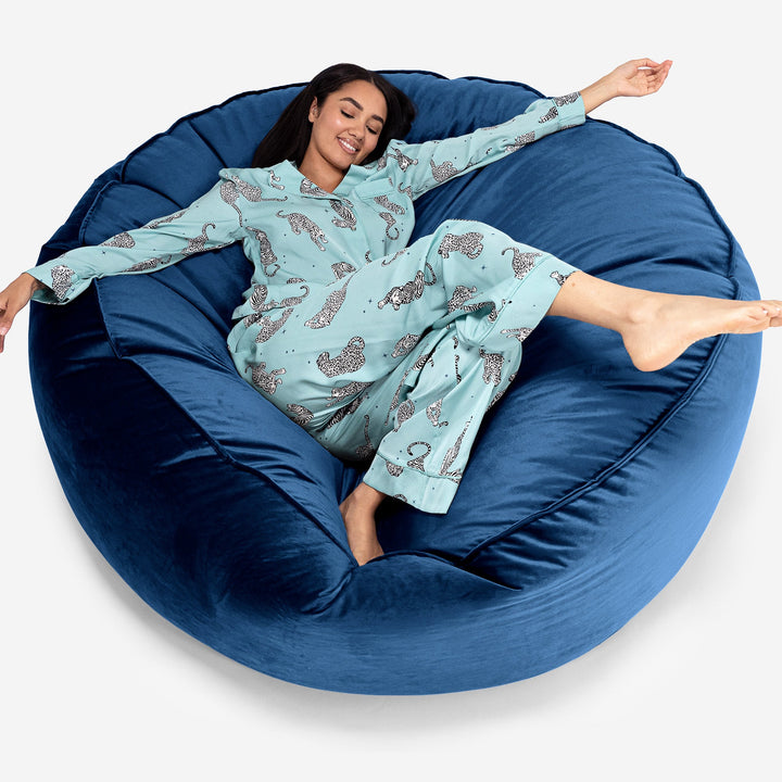 Sofa pufa XXL Mega Mammoth - Aksamit Granat 01