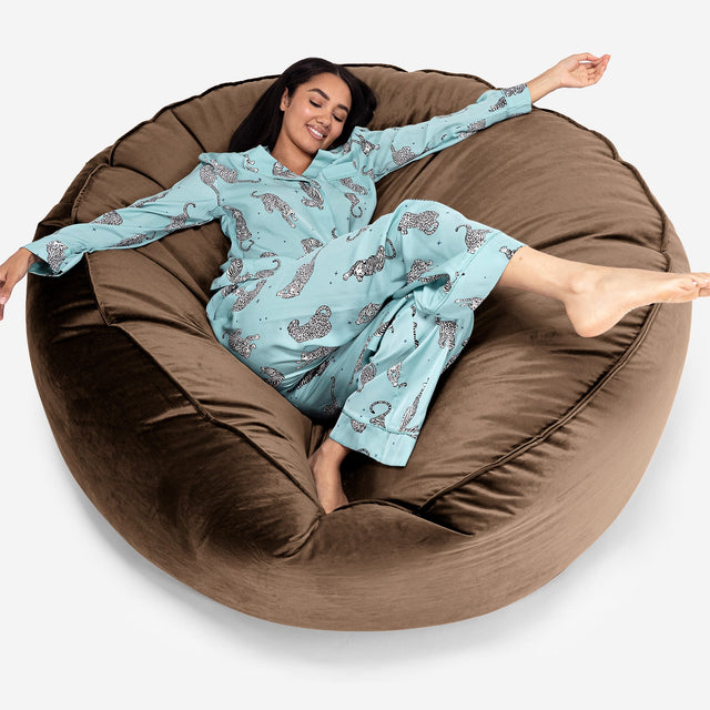 Sofa pufa XXL Mega Mammoth - Aksamit Kawowy 01
