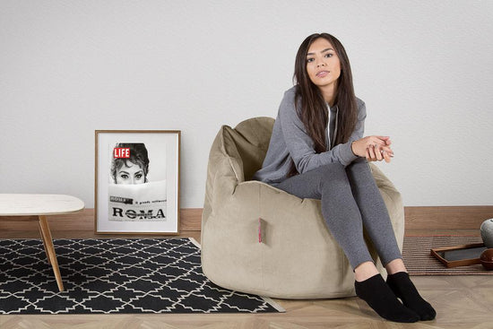 Siedzisko pufa worki sako Cuddle Up - Aksamit Mysi 02
