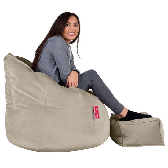 Siedzisko pufa worki sako Cuddle Up - Aksamit Mysi 03