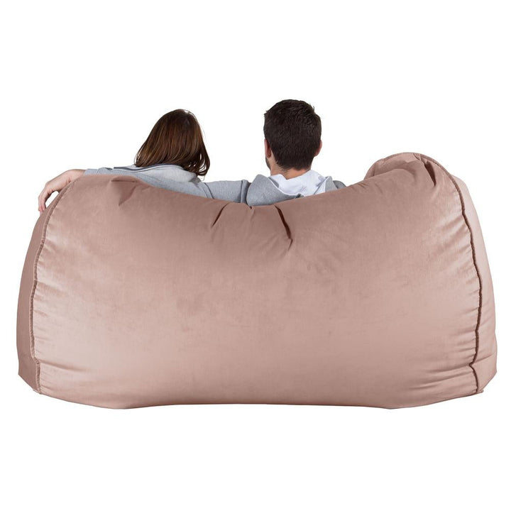 Olbrzymia sofa pufa - Aksamit Róż 05