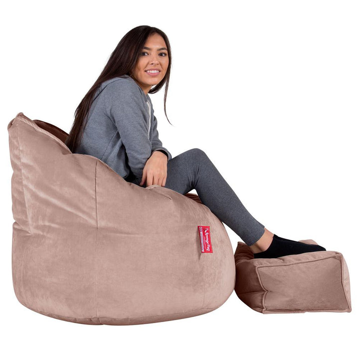 Siedzisko pufa worki sako Cuddle Up - Aksamit Róż 03